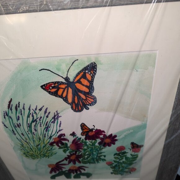 Original Watercolor Painting Monarch Waystation -Butterfly Kentucky Framed 17x21 - Picture 7 of 9
